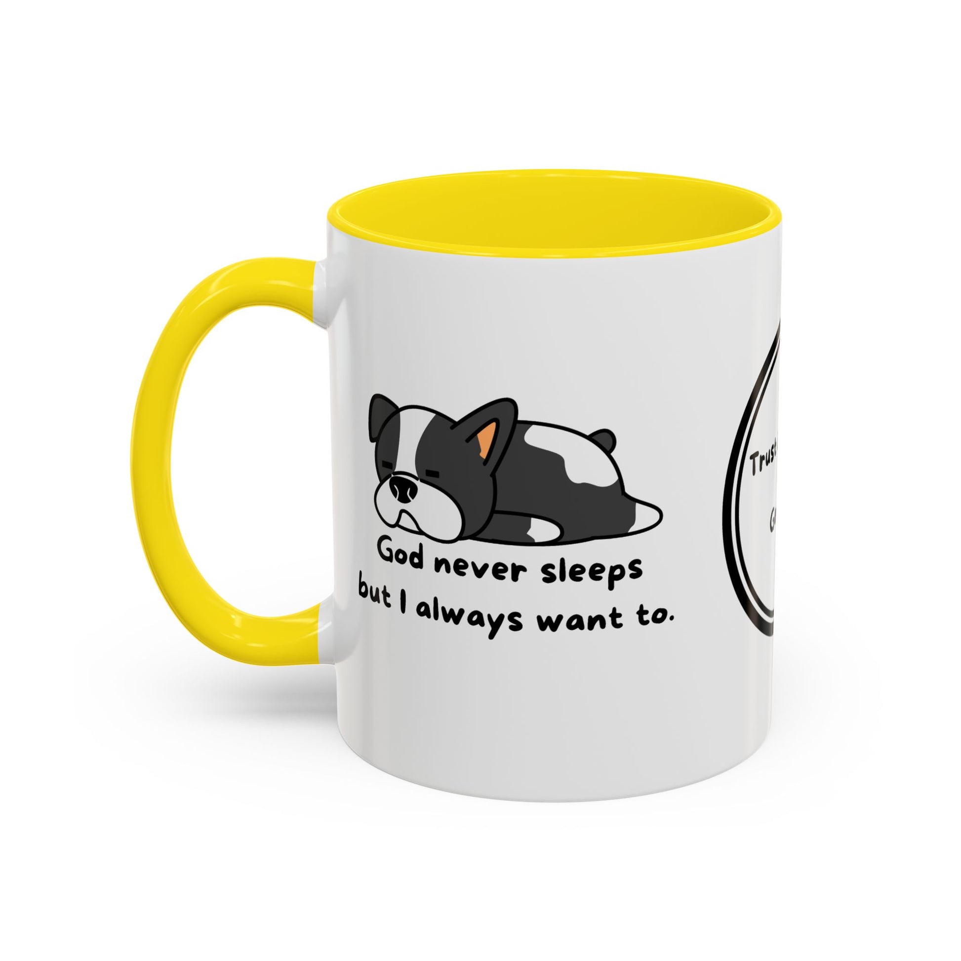 Christian ’God never sleeps’ 11 oz and 15oz Accent Mug multiple colors Christian Mug - Mug