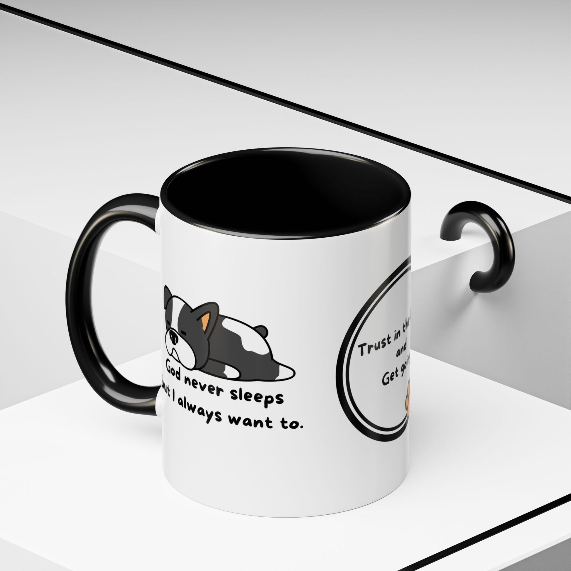 Christian ’God never sleeps’ 11 oz and 15oz Accent Mug multiple colors Christian Mug - Mug