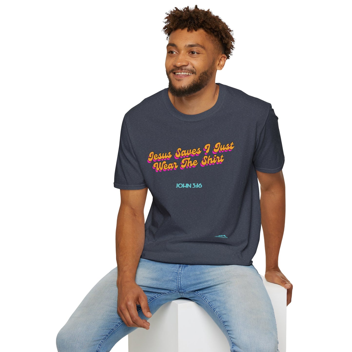 "Jesus Saves, I just Wear the Shirt" Unisex Cotton Softstyle T-Shirt