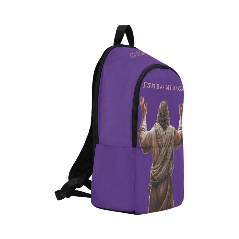 "Jesus Has My Back" Christian Backpack (Choose Purple Shade)