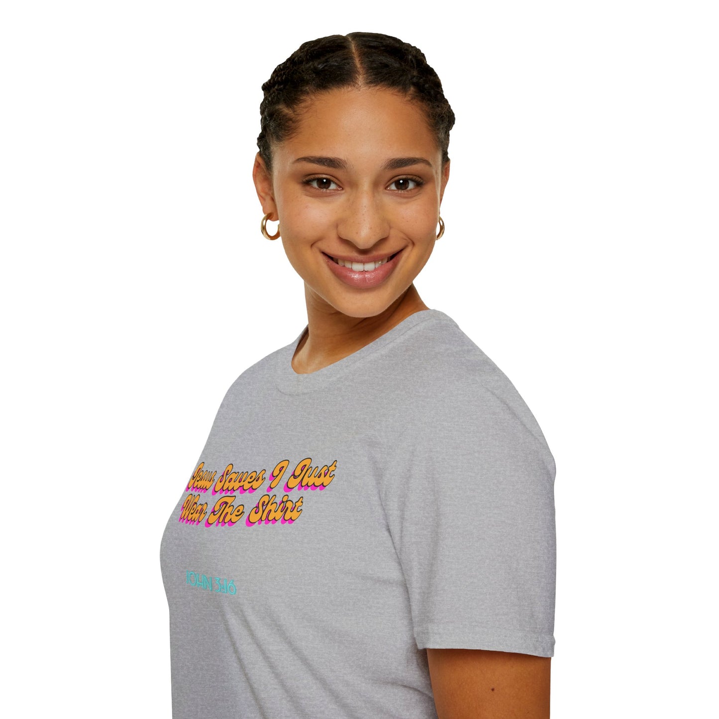 "Jesus Saves, I just Wear the Shirt" Unisex Cotton Softstyle T-Shirt