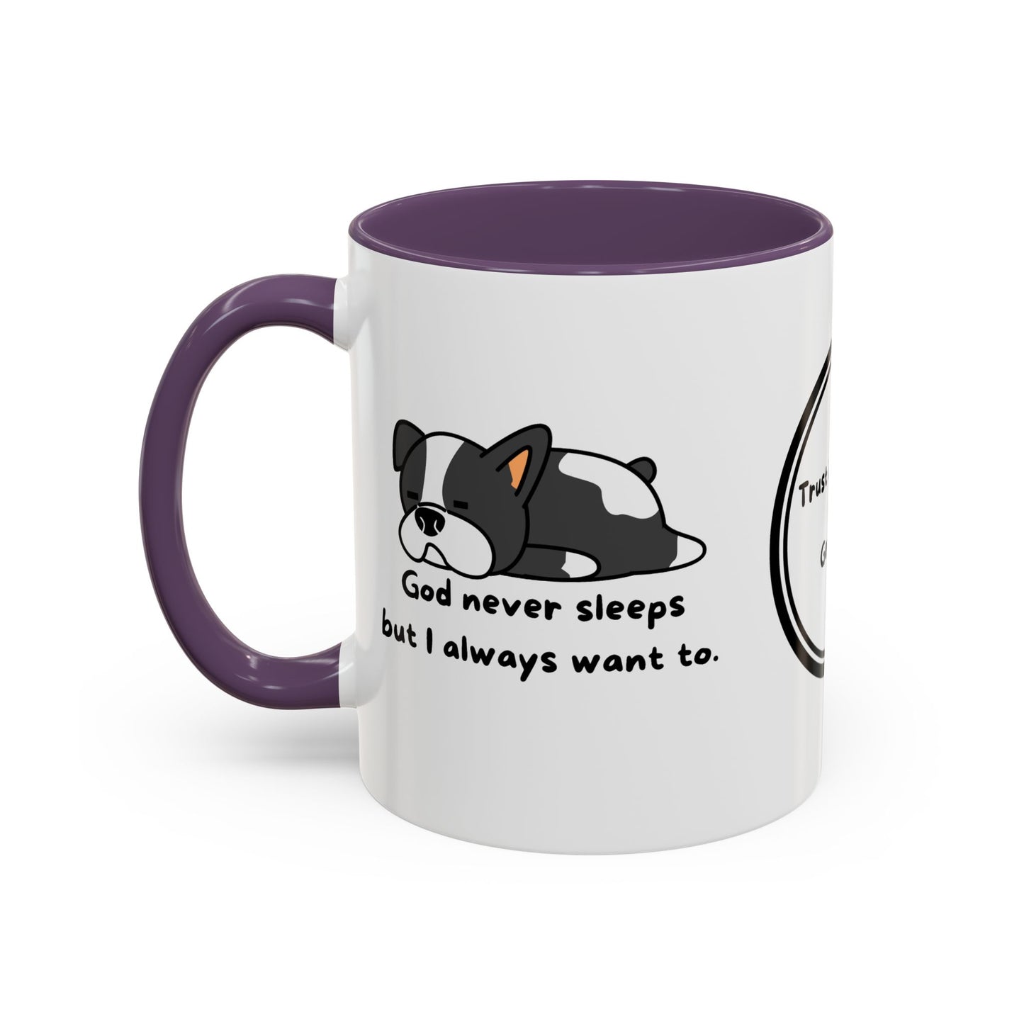 Christian ’God never sleeps’ 11 oz and 15oz Accent Mug multiple colors Christian Mug - Mug