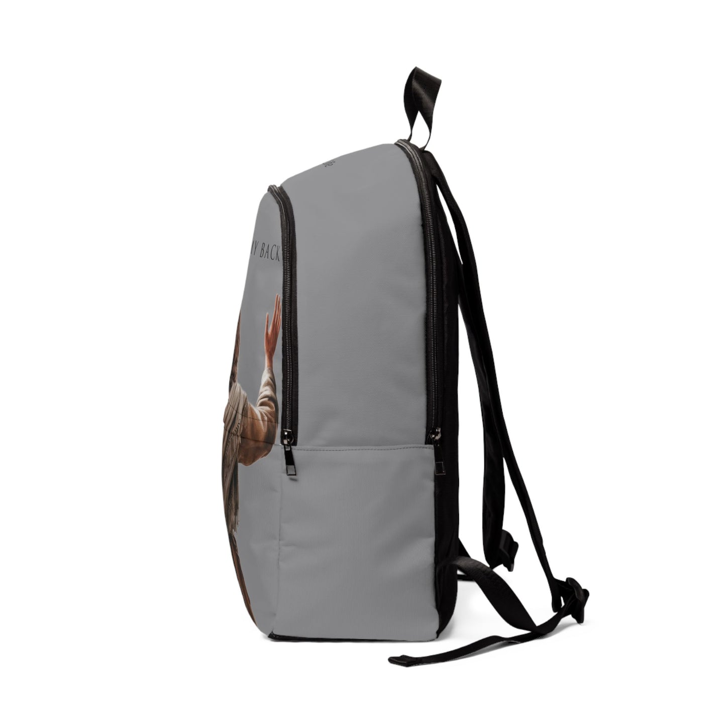 ’Jesus Has My Back’ Graphic design Christian Backpack (grey) - One size - Bags