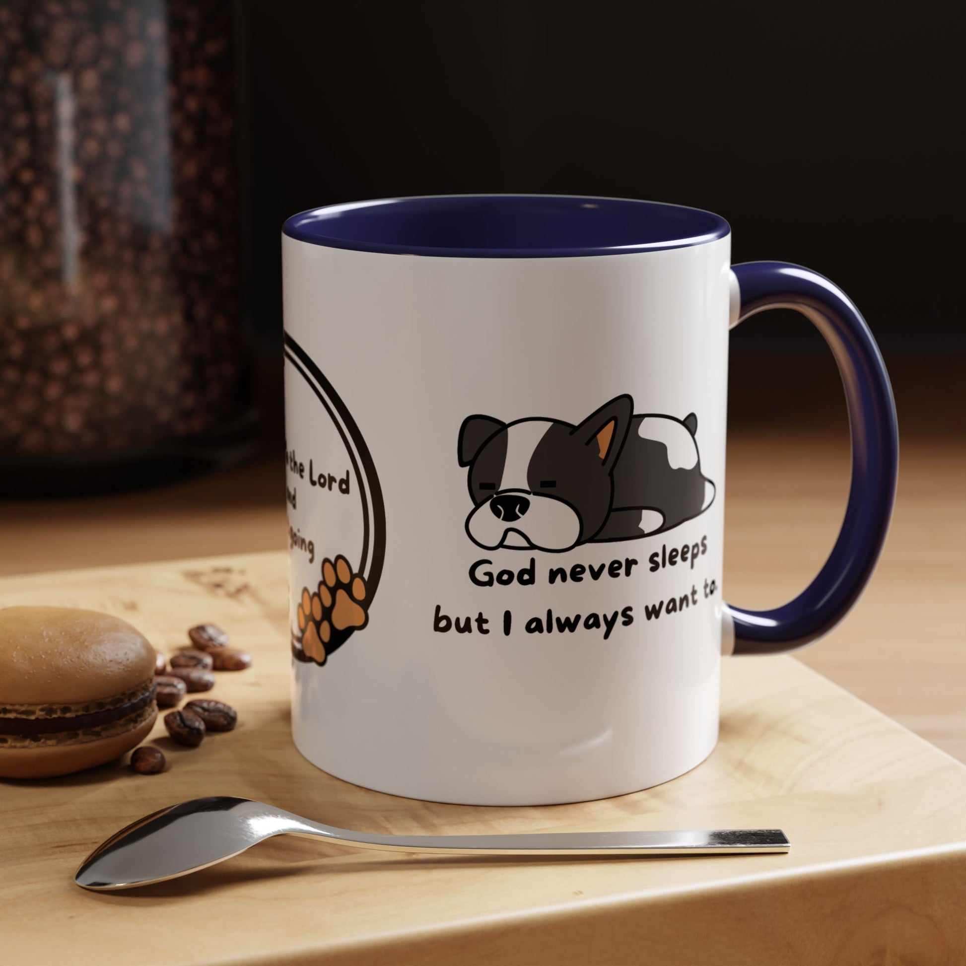 Christian ’God never sleeps’ 11 oz and 15oz Accent Mug multiple colors Christian Mug - 11oz / Navy - Mug