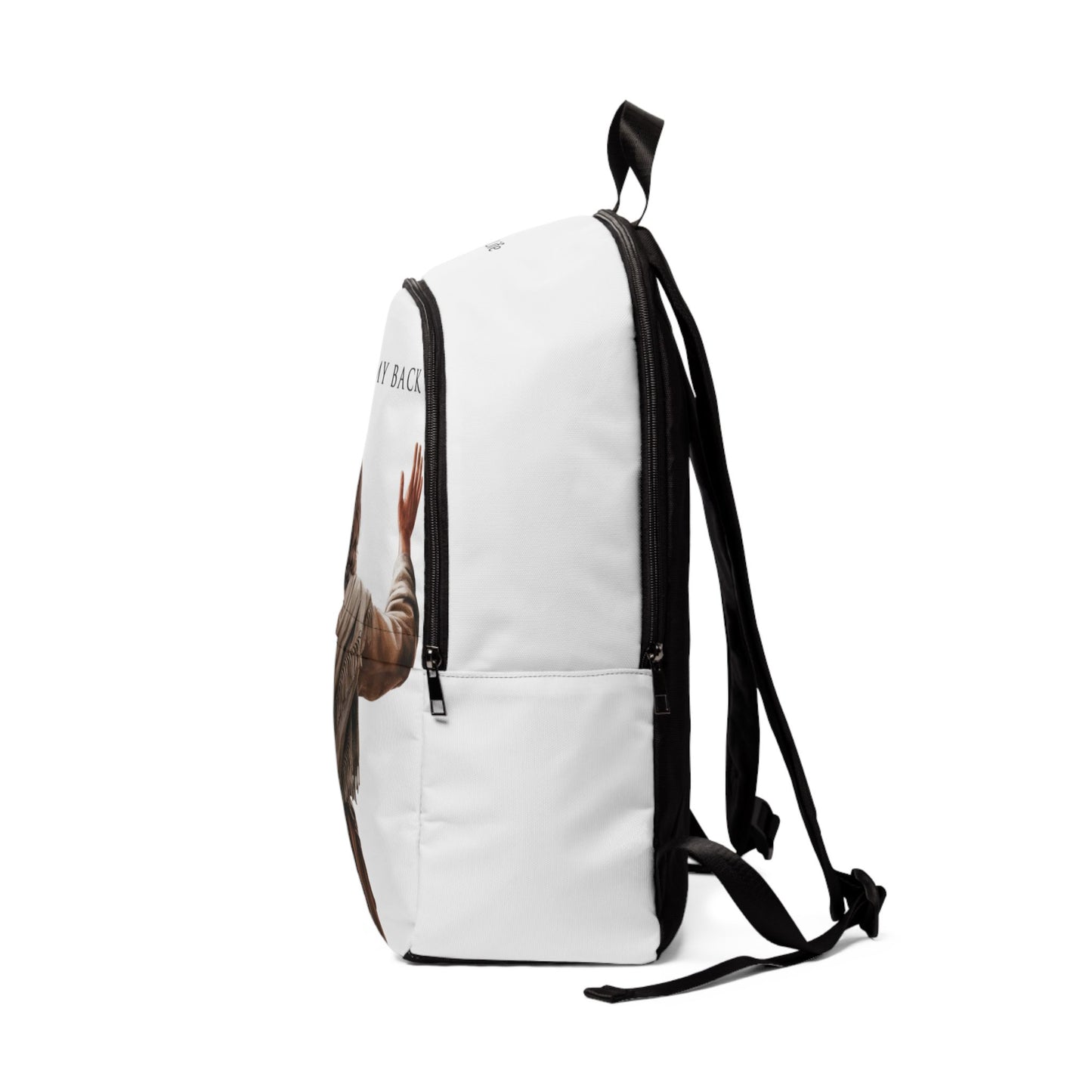 ’Jesus Has My Back’ Graphic design Christian Backpack (white) - One size - Bags