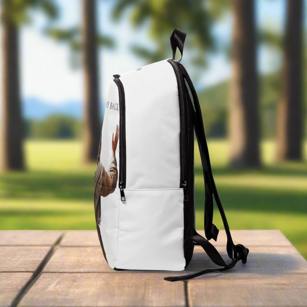 ’Jesus Has My Back’ Graphic design Christian Backpack (white) - One size - Bags