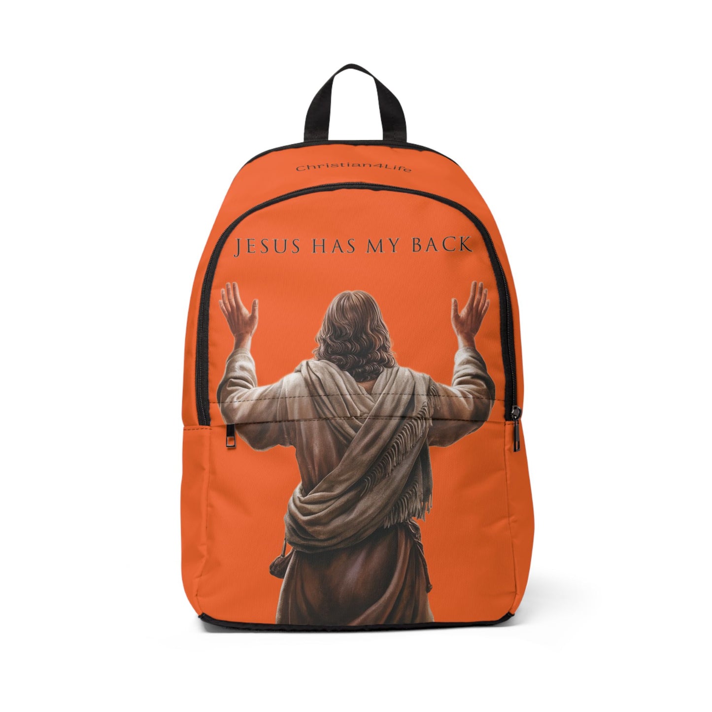 ’Jesus Has My Back’ Graphic design Christian Backpack (orange) - One size - Bags