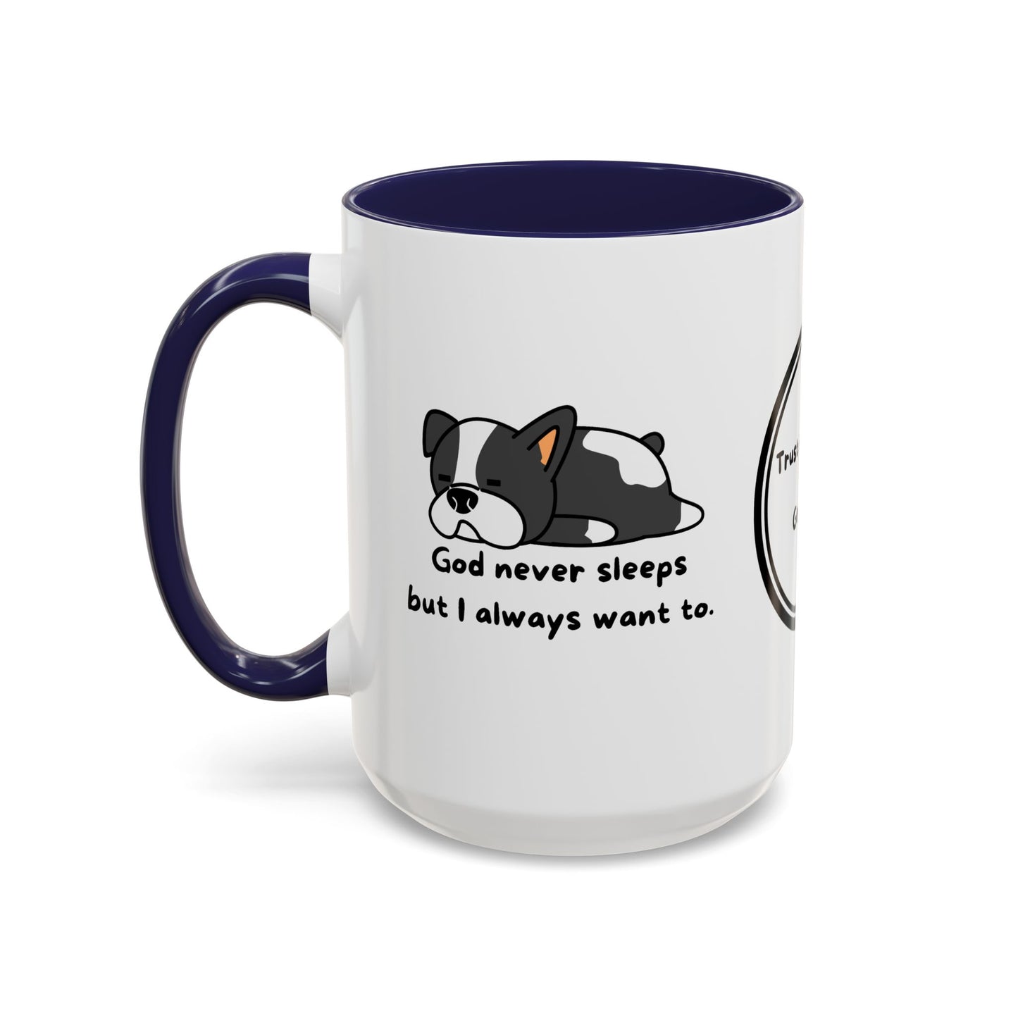Christian ’God never sleeps’ 11 oz and 15oz Accent Mug multiple colors Christian Mug - Mug