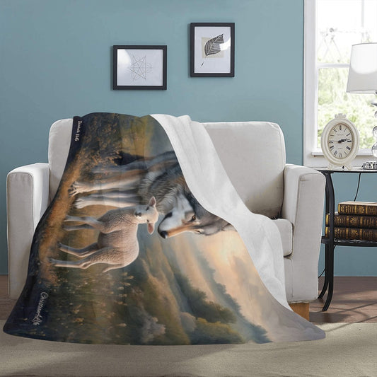 Wolf and Lamb-Isaiah 11:6 -Ultra-Soft Micro Fleece Blanket (multiple sizes)