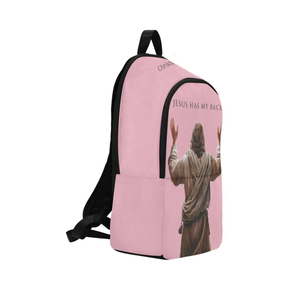 "Jesus Has My Back" Christian Backpack (Choose Pink Shade)