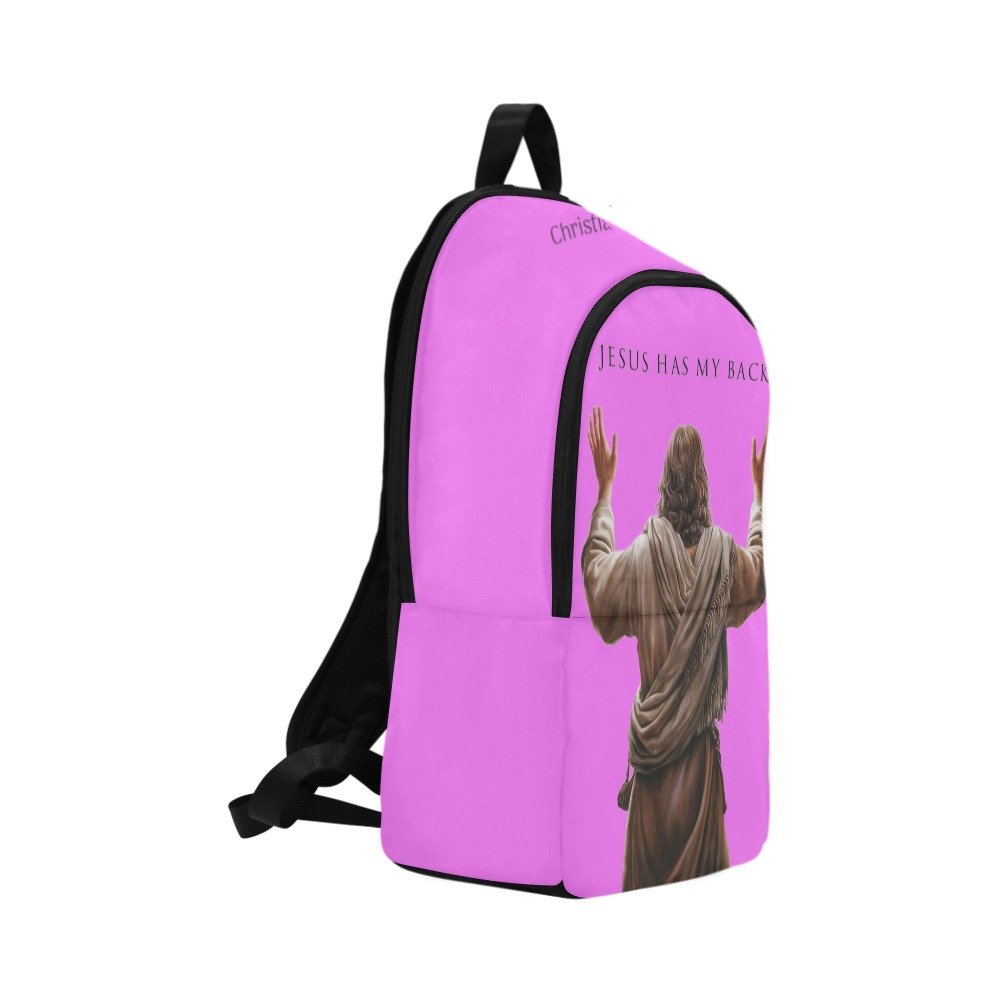 "Jesus Has My Back" Christian Backpack (Choose Pink Shade)