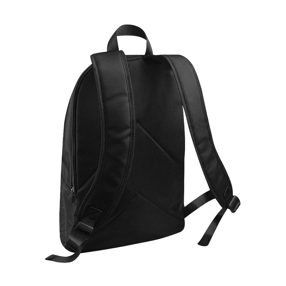 Black backpack on a white background
