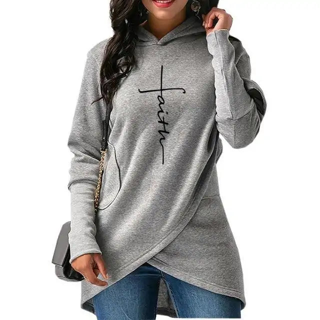 Unique Women’s Faith Christian Hoodie - Grey / S - Hoodie