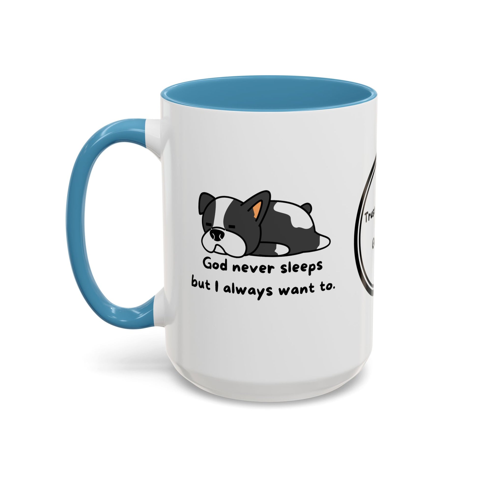 Christian ’God never sleeps’ 11 oz and 15oz Accent Mug multiple colors Christian Mug - Mug