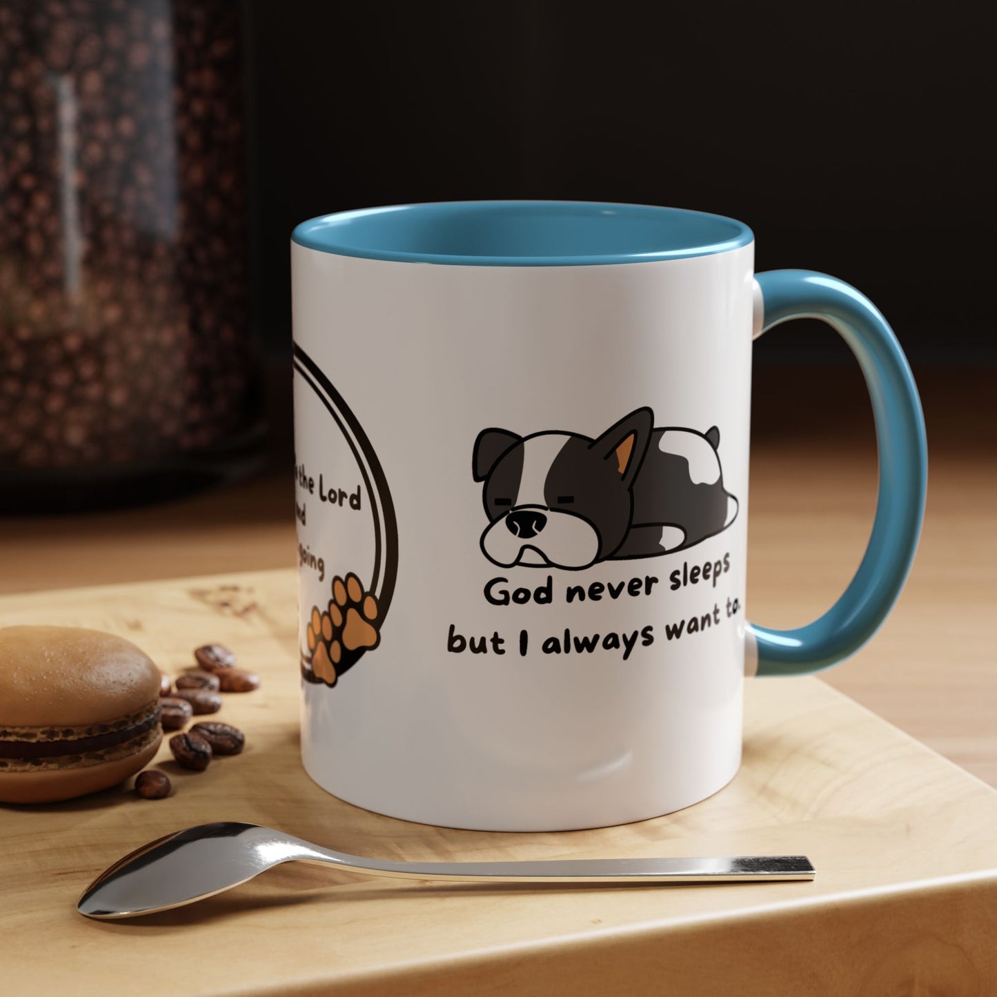 Christian ’God never sleeps’ 11 oz and 15oz Accent Mug multiple colors Christian Mug - 11oz / Light Blue - Mug