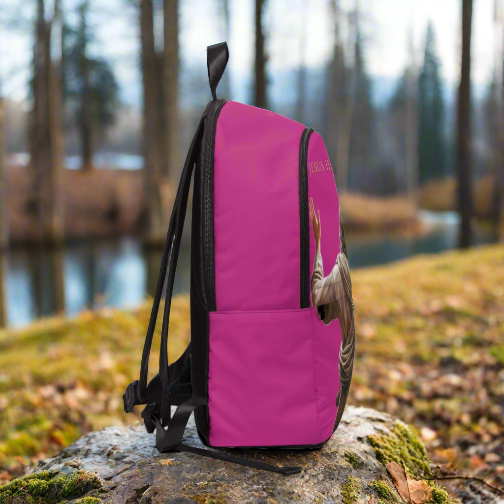’Jesus Has My Back’ Christian Backpack (pink) - One size - Bags