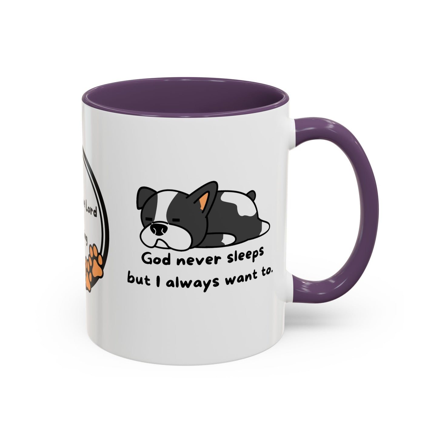 Christian ’God never sleeps’ 11 oz and 15oz Accent Mug multiple colors Christian Mug - Mug
