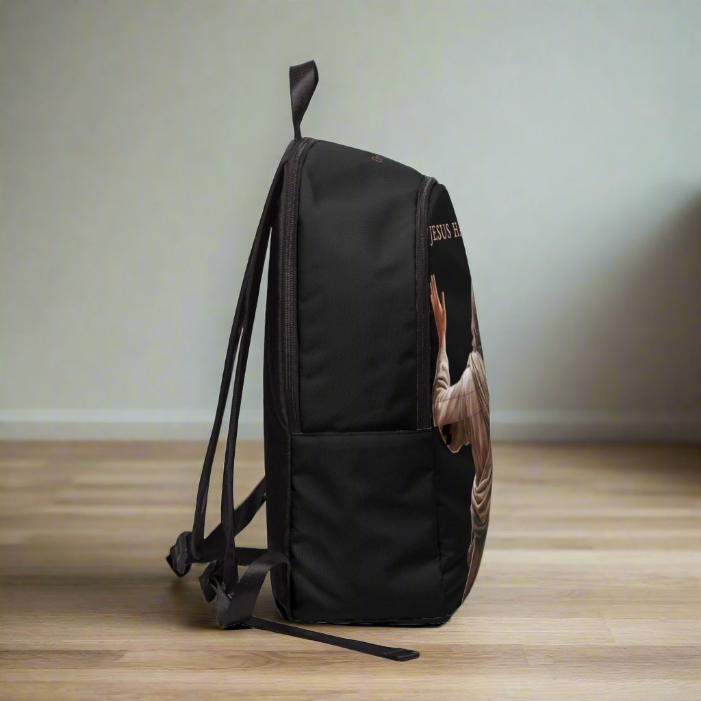 ’Jesus Has My Back’ Graphic design Christian Backpack (black) - One size - Bags