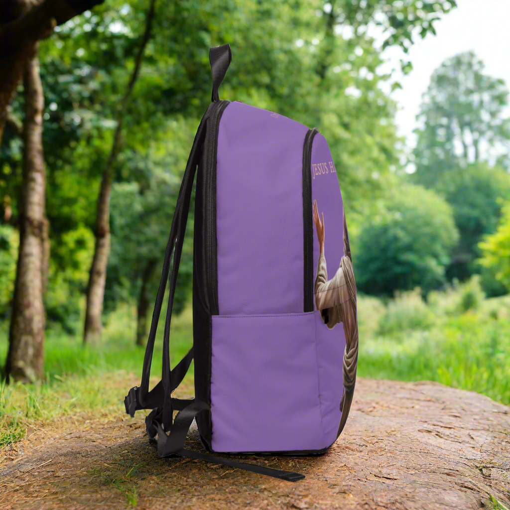 ’Jesus Has My Back’ Christian Backpack (light purple) - One size - Bags