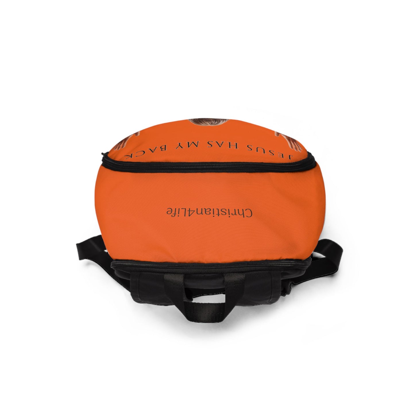 ’Jesus Has My Back’ Graphic design Christian Backpack (orange) - One size - Bags