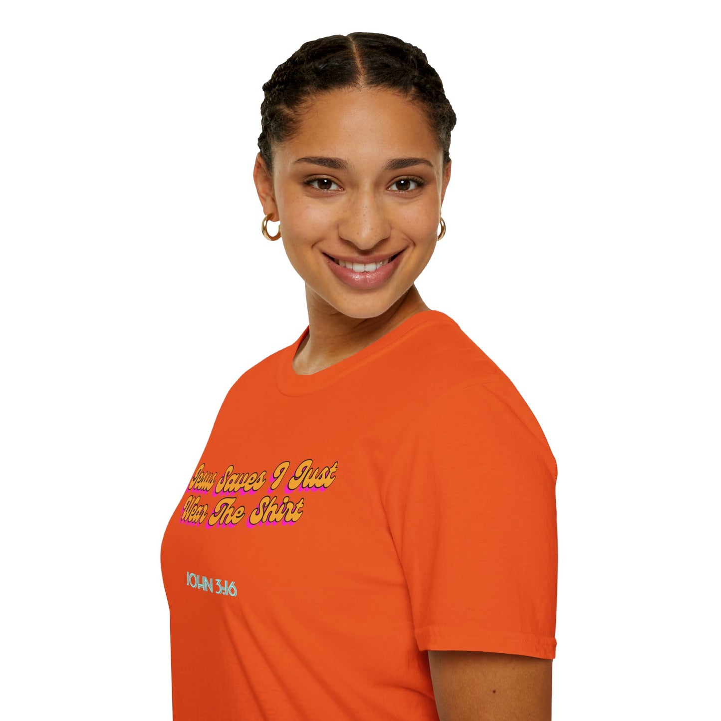 "Jesus Saves, I just Wear the Shirt" Unisex Cotton Softstyle T-Shirt