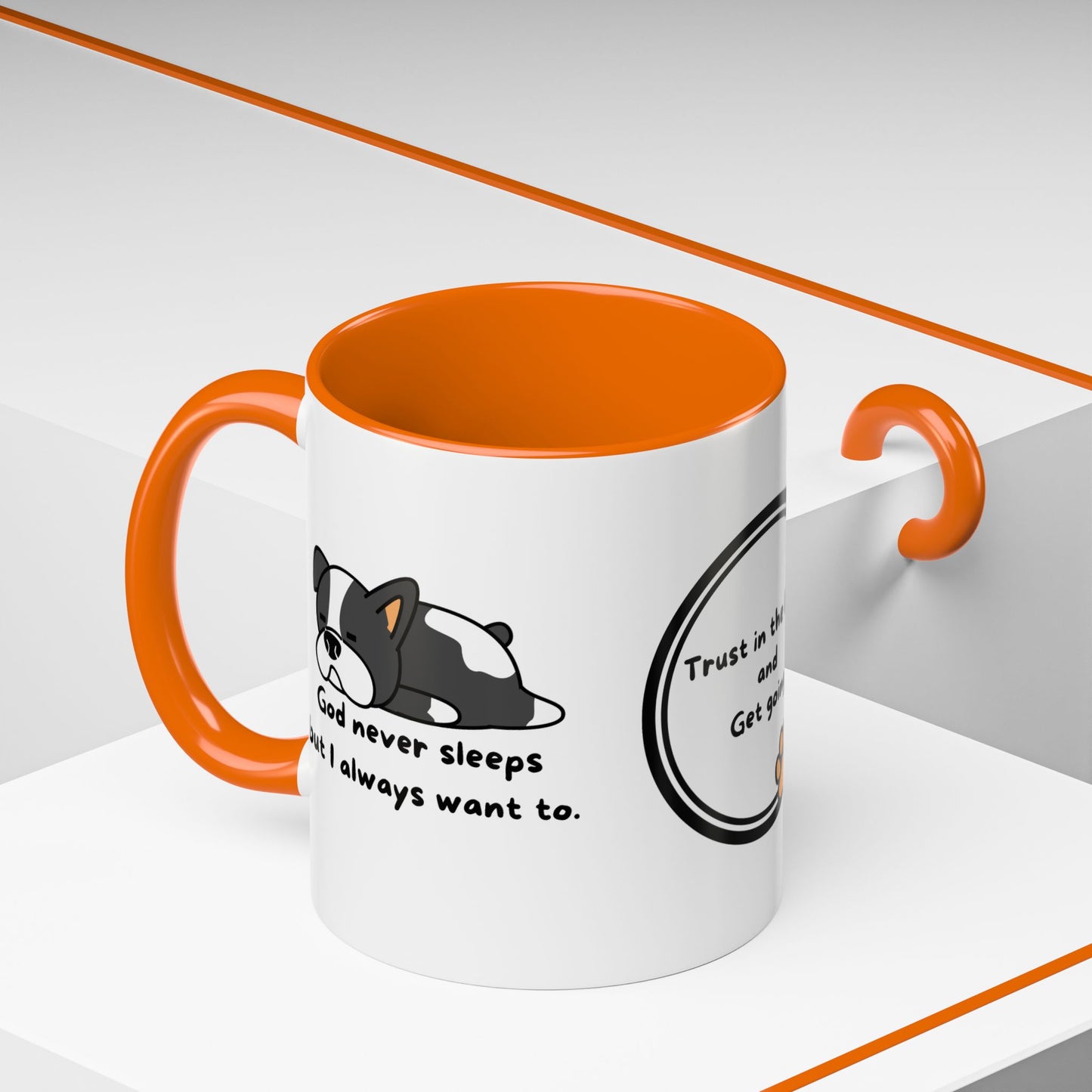 Christian ’God never sleeps’ 11 oz and 15oz Accent Mug multiple colors Christian Mug - Mug