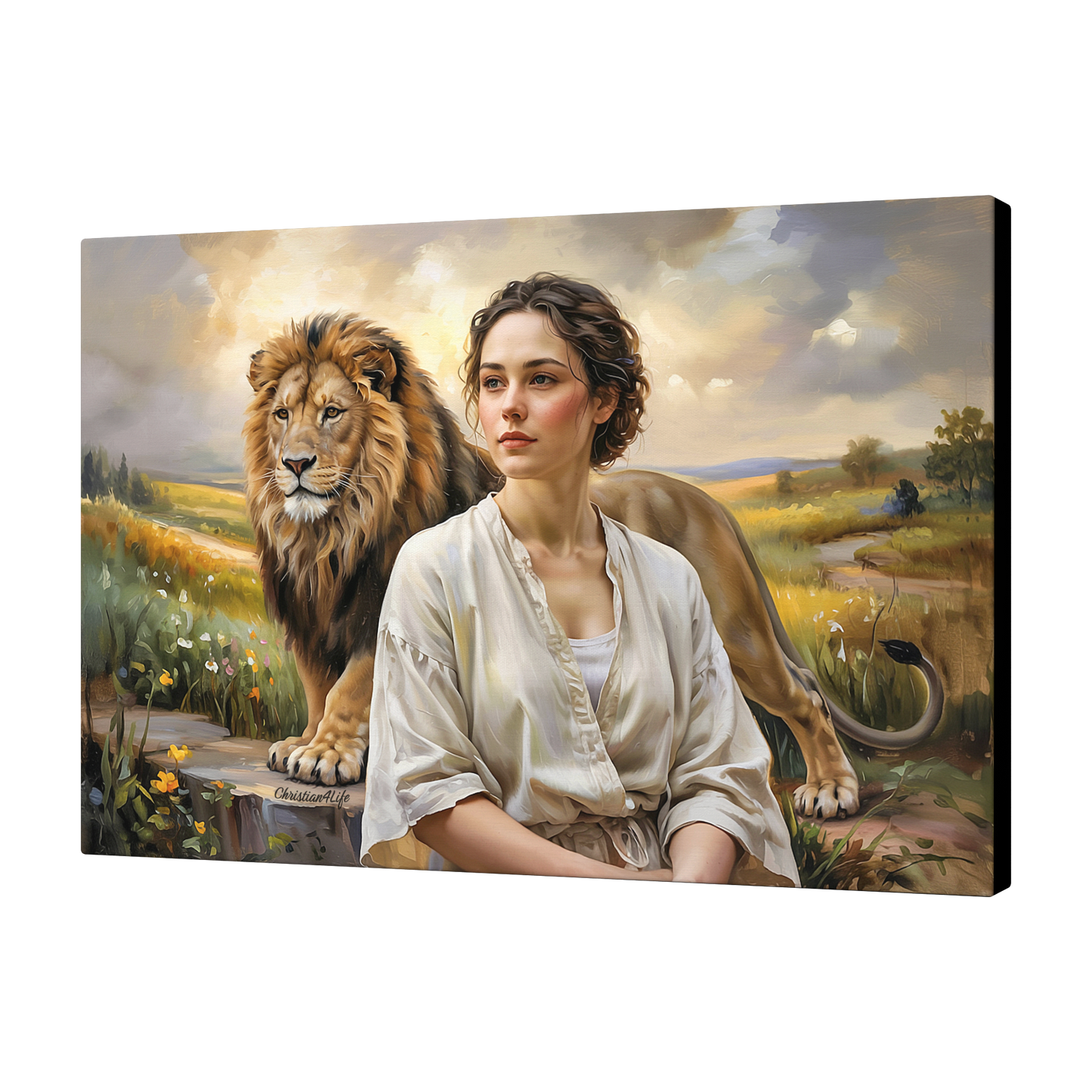 "Behind every Christian woman is the Lion of Judah." - Gallery Wrapped Canvas