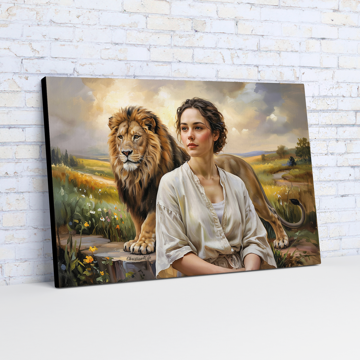 "Behind every Christian woman is the Lion of Judah." - Gallery Wrapped Canvas