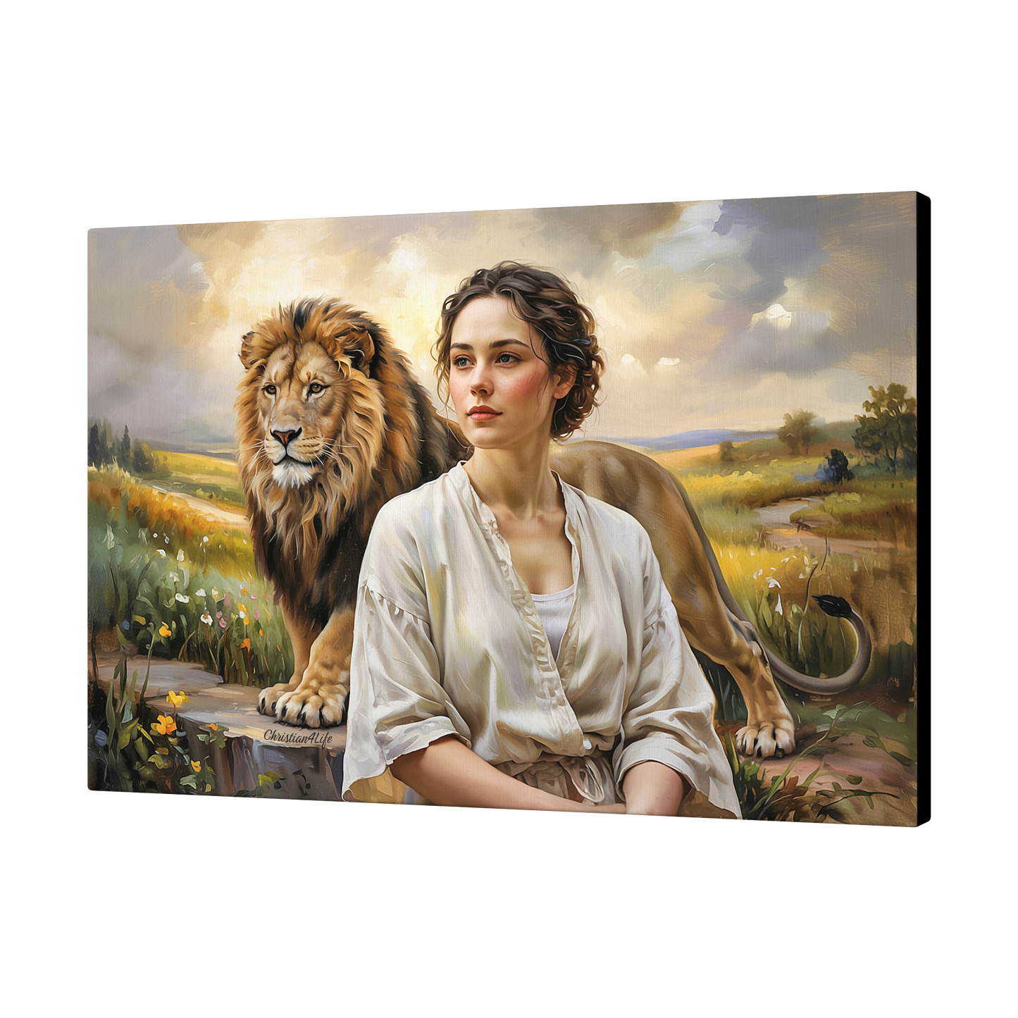 "Behind every Christian woman is the Lion of Judah." - Gallery Wrapped Canvas