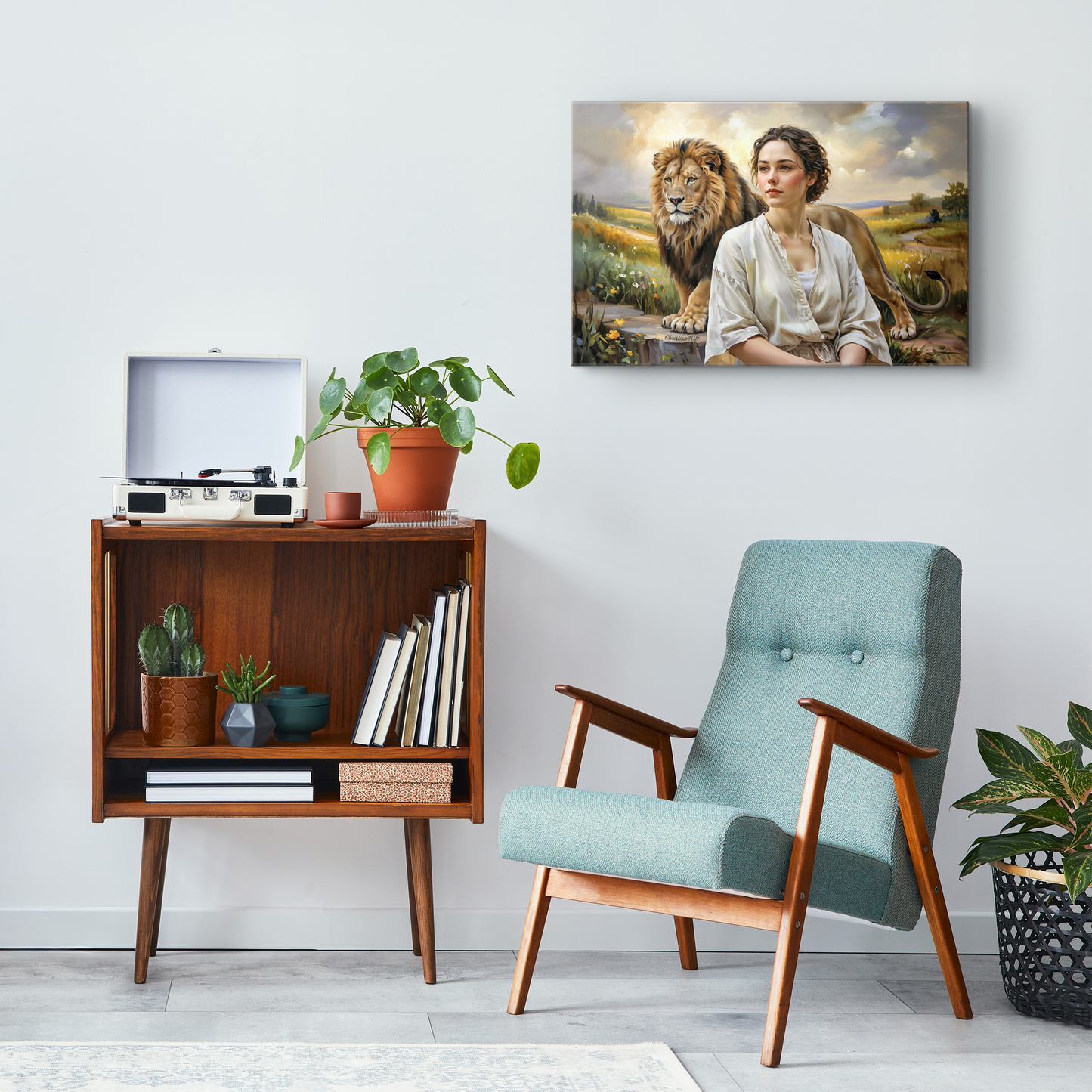 "Behind every Christian woman is the Lion of Judah." - Gallery Wrapped Canvas