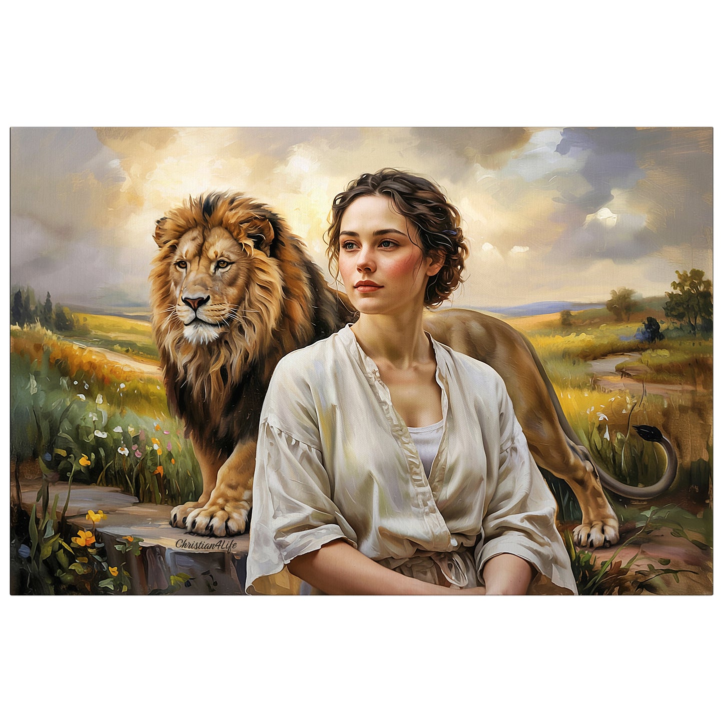 "Behind every Christian woman is the Lion of Judah." - Gallery Wrapped Canvas