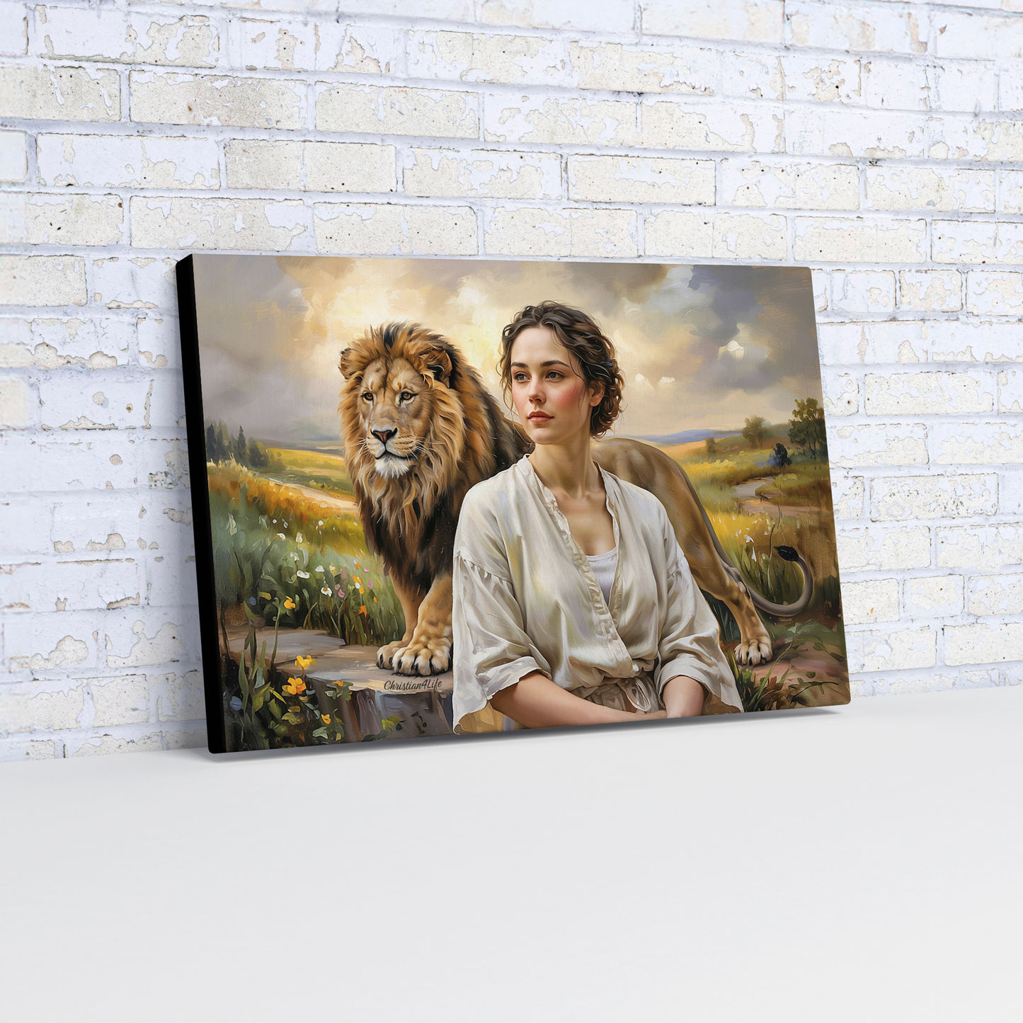 "Behind every Christian woman is the Lion of Judah." - Gallery Wrapped Canvas