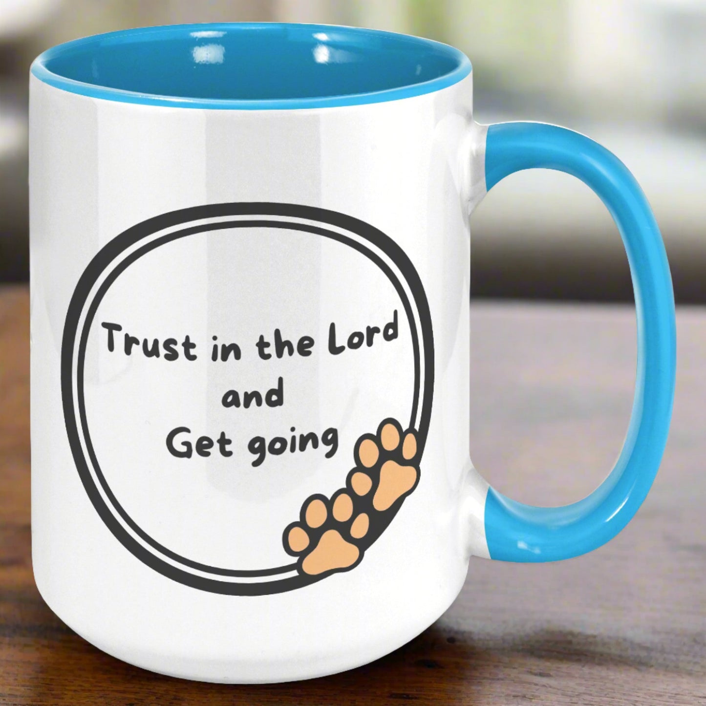 ’God never sleeps but I always want to’ 15oz Mug - inside color schemes - Blue - Mug