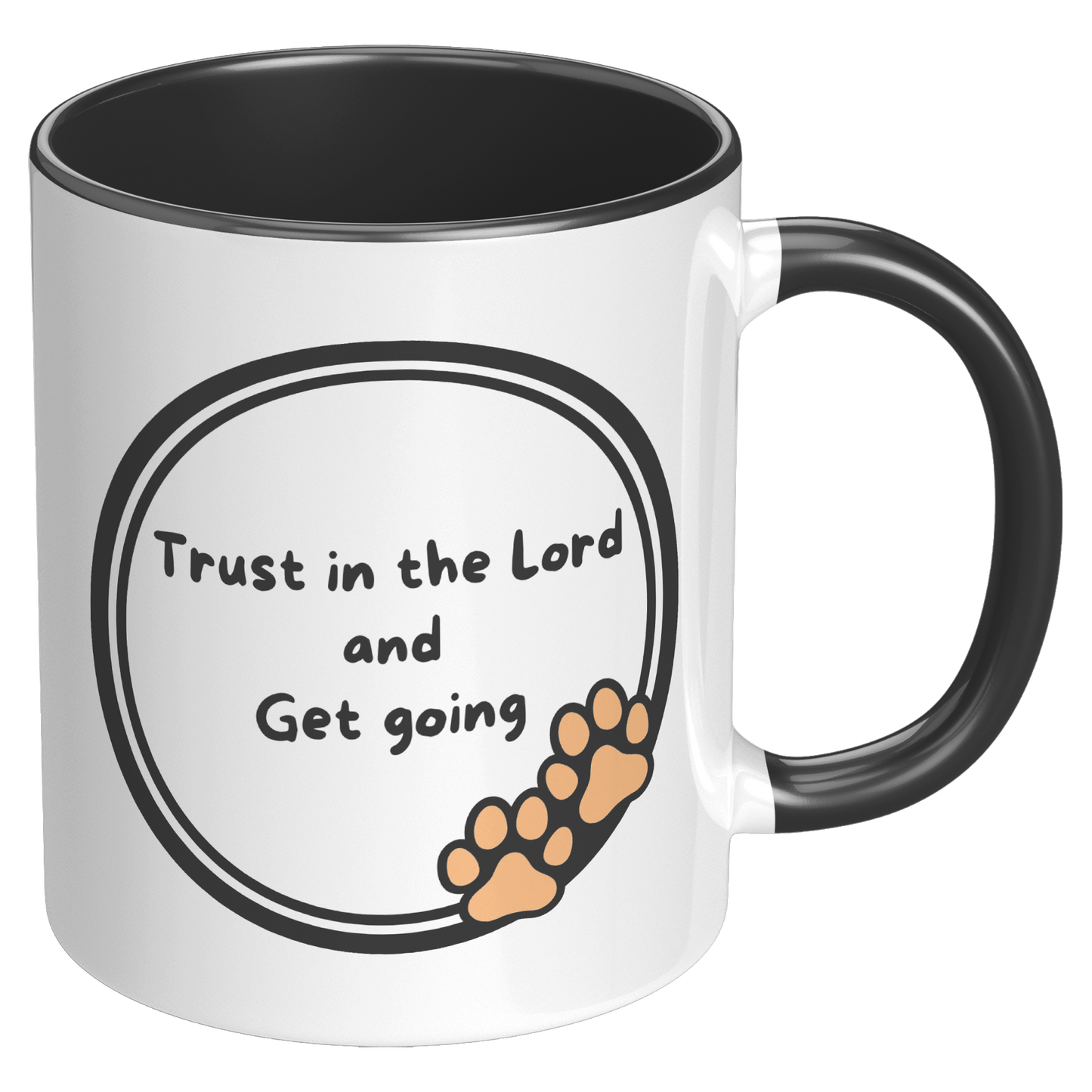 11oz ’God never sleeps but I always want to’ White Mug inside color schemes - Mug