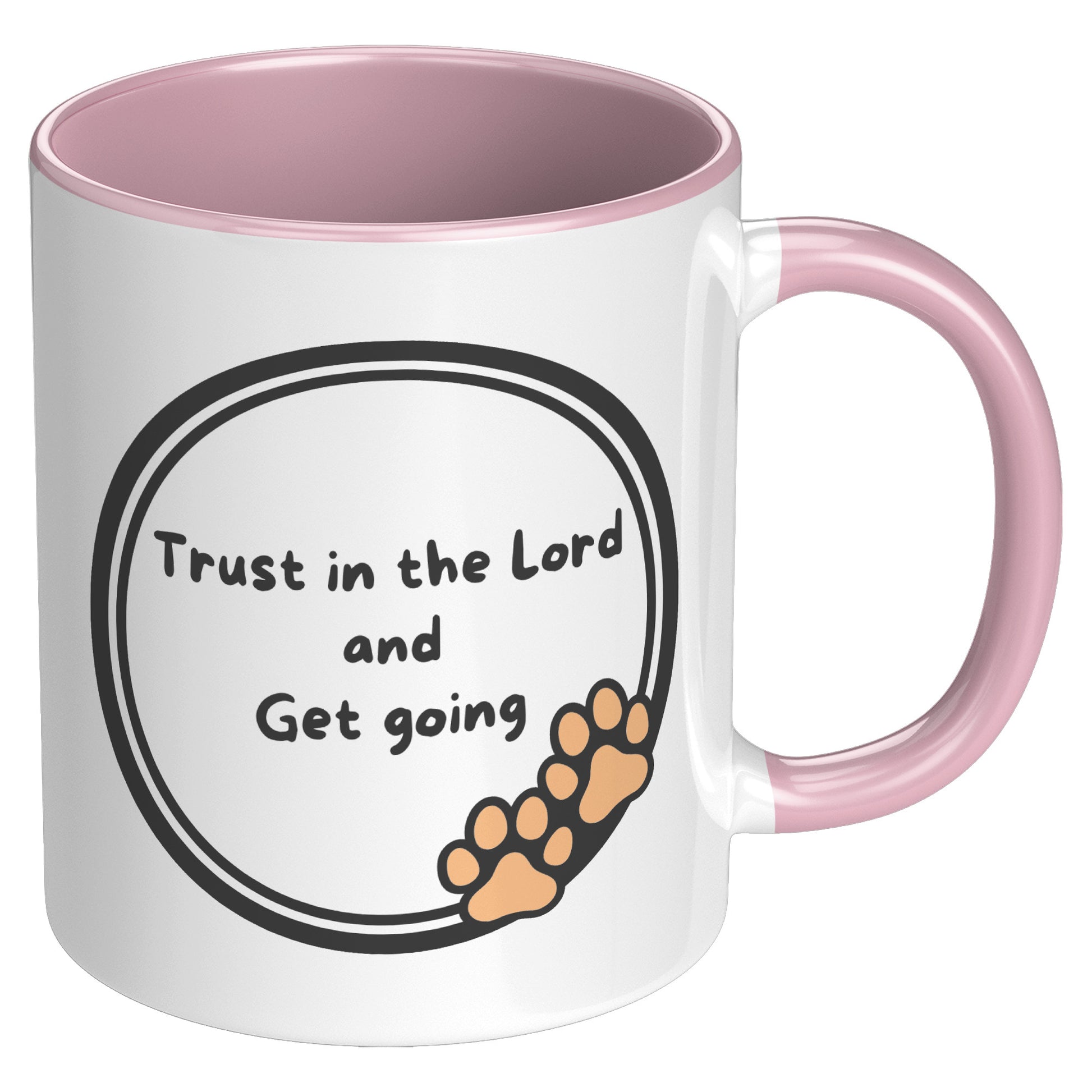 11oz ’God never sleeps but I always want to’ White Mug inside color schemes - Mug