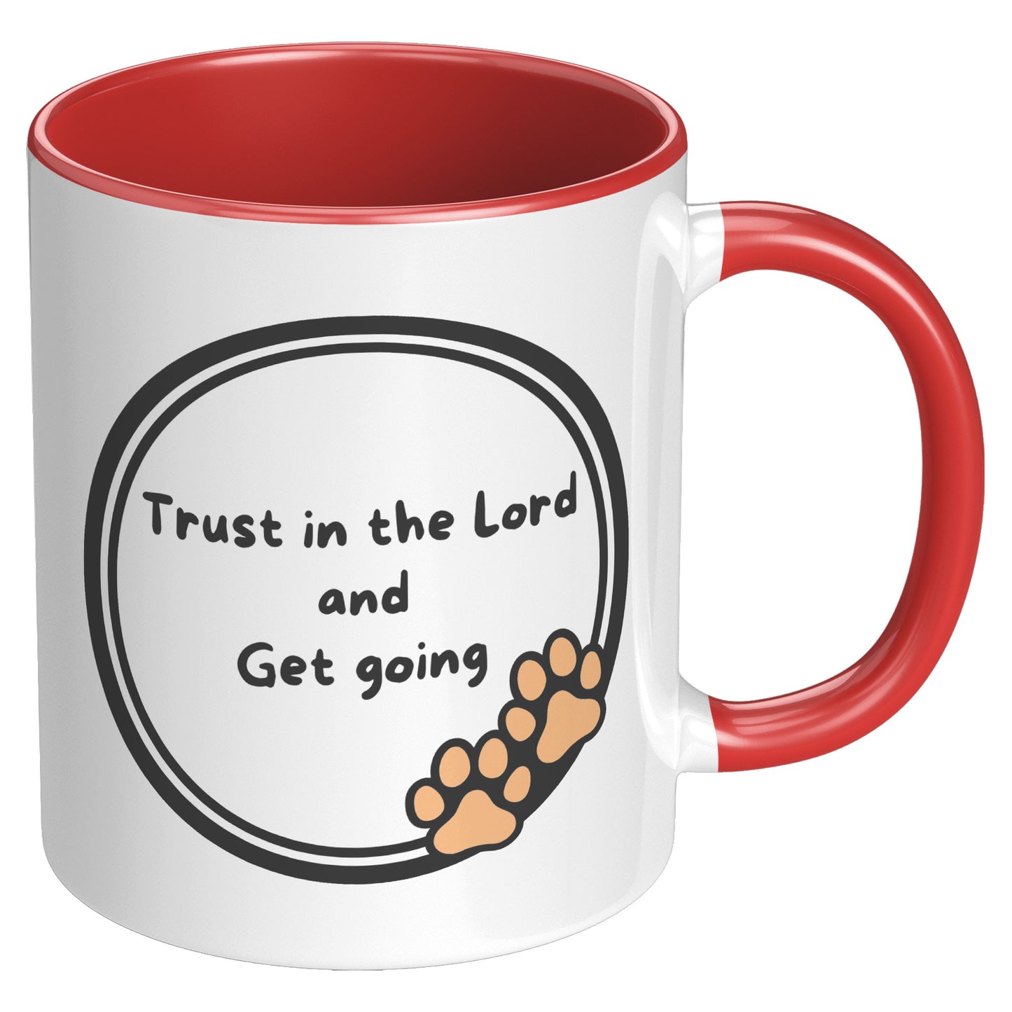 11oz ’God never sleeps but I always want to’ White Mug inside color schemes - Mug