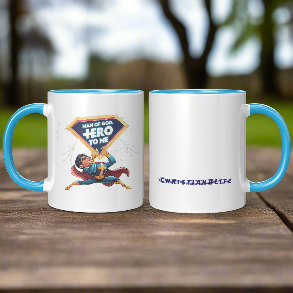 Christian Mug ’Man of God Hero to me’ A Gift for the God-Fearing Hero in Your Life - Mug