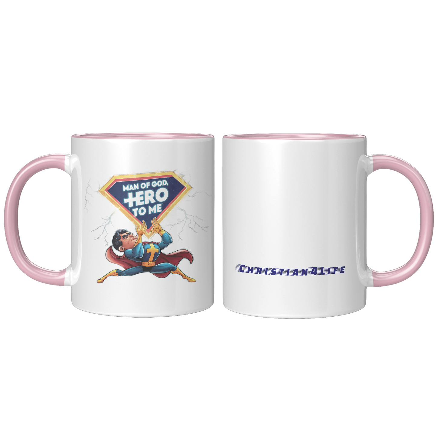 Christian Mug ’Man of God Hero to me’ A Gift for the God-Fearing Hero in Your Life - Mug
