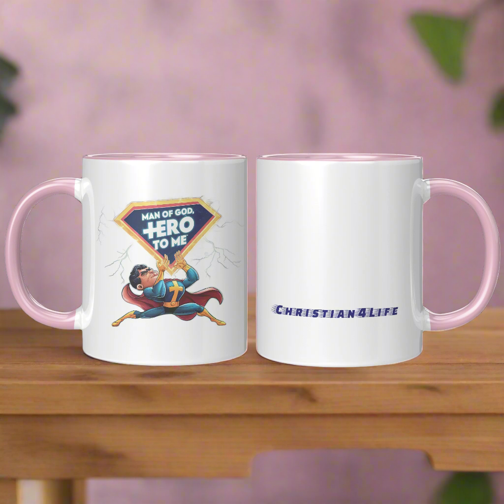 Christian Mug ’Man of God Hero to me’ A Gift for the God-Fearing Hero in Your Life - Mug