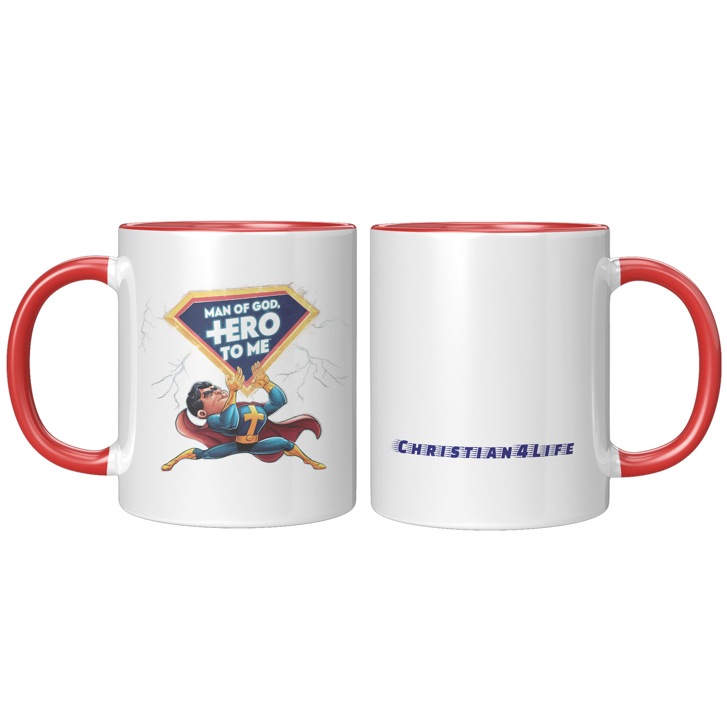 Christian Mug ’Man of God Hero to me’ A Gift for the God-Fearing Hero in Your Life - Mug