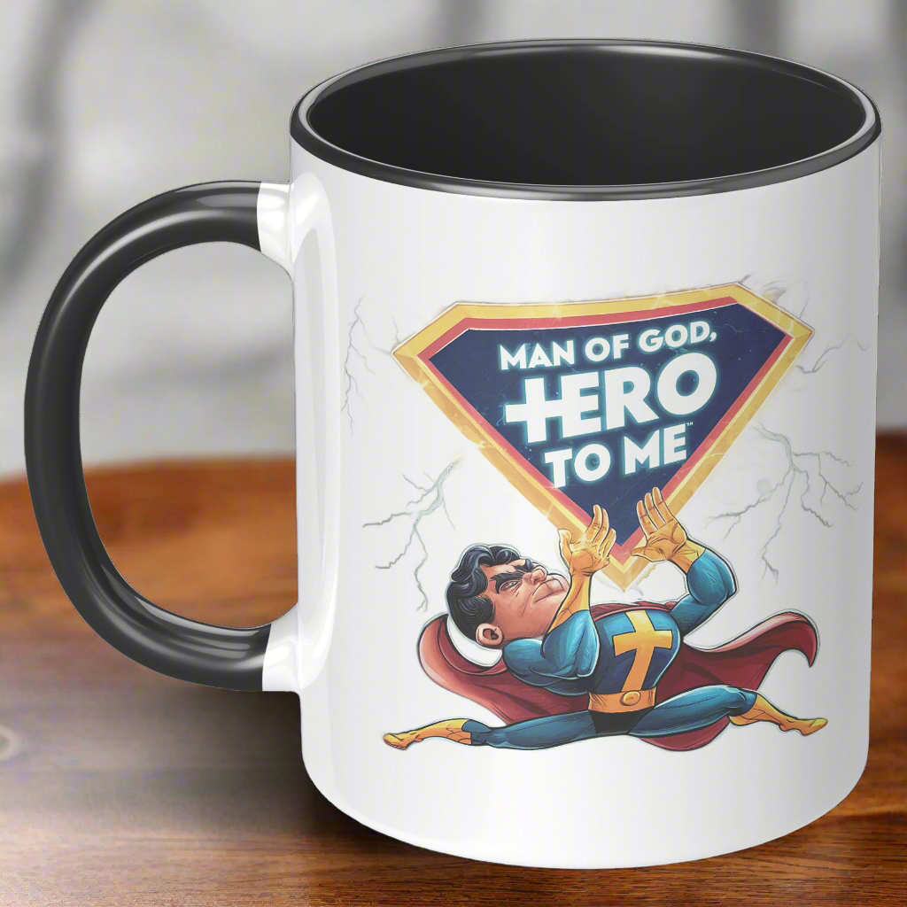 Christian Mug ’Man of God Hero to me’ A Gift for the God-Fearing Hero in Your Life - Mug