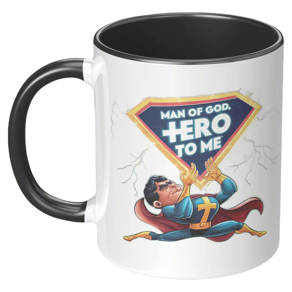 Christian Mug ’Man of God Hero to me’ A Gift for the God-Fearing Hero in Your Life - Mug