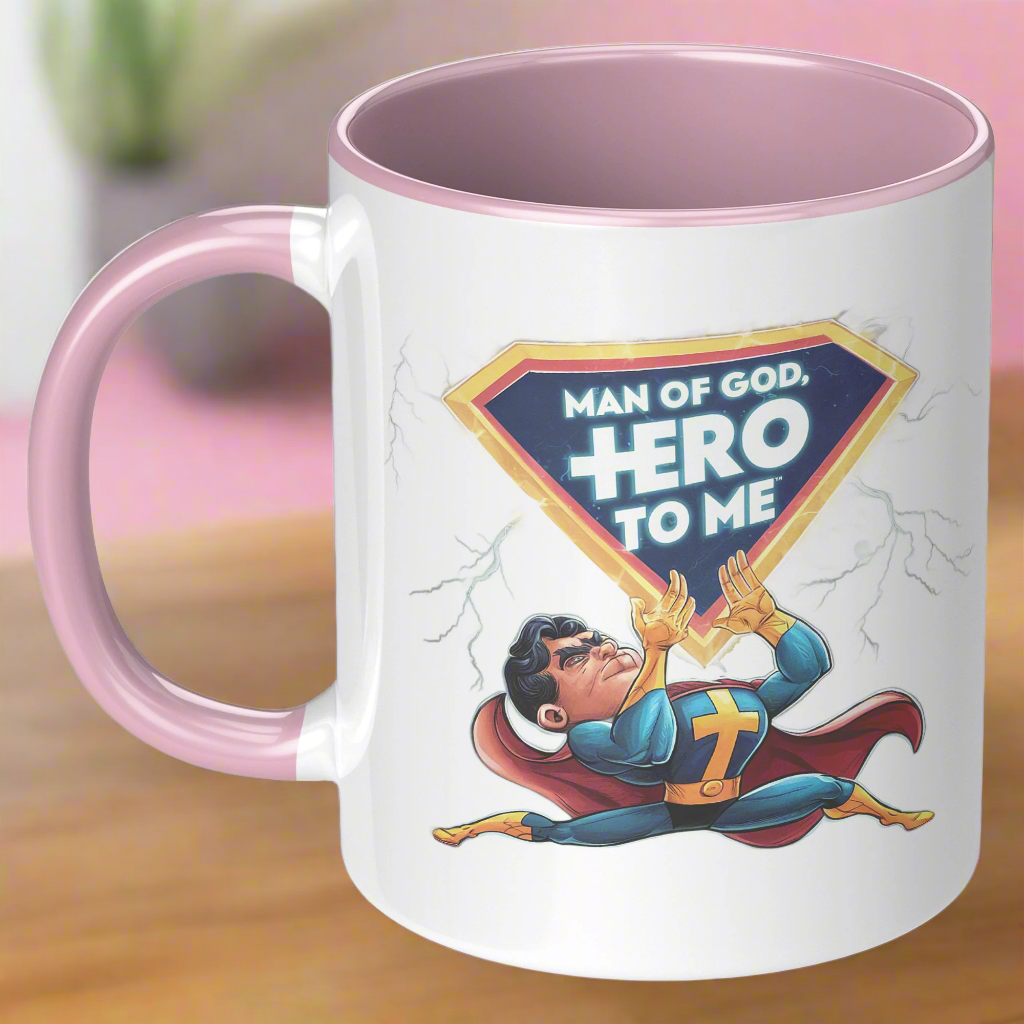 Christian Mug ’Man of God Hero to me’ A Gift for the God-Fearing Hero in Your Life - Mug