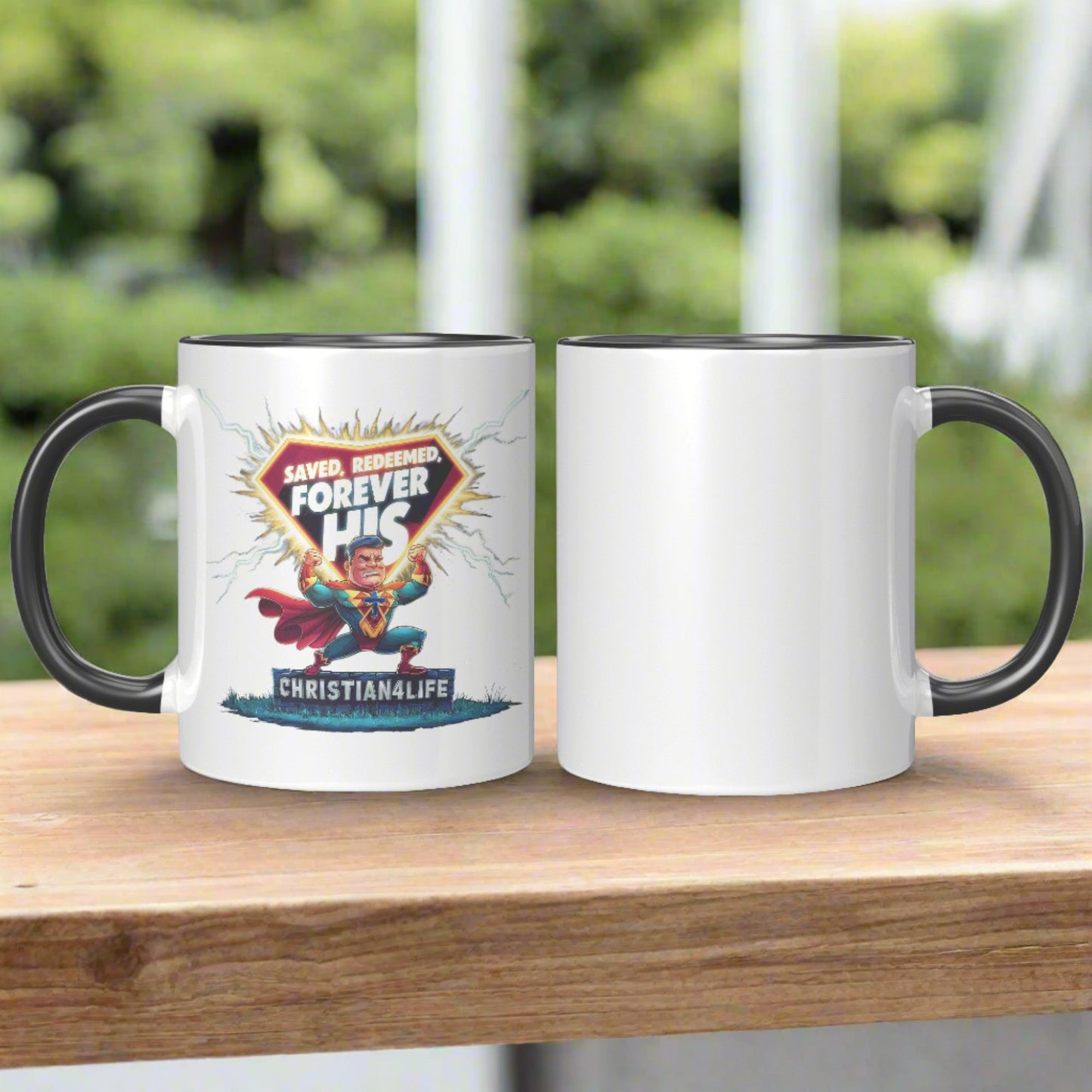 Christian ’Saved Redeemed forever His’ 11oz Mug in a variety of colors Christian Hero Mug - Black - Mug