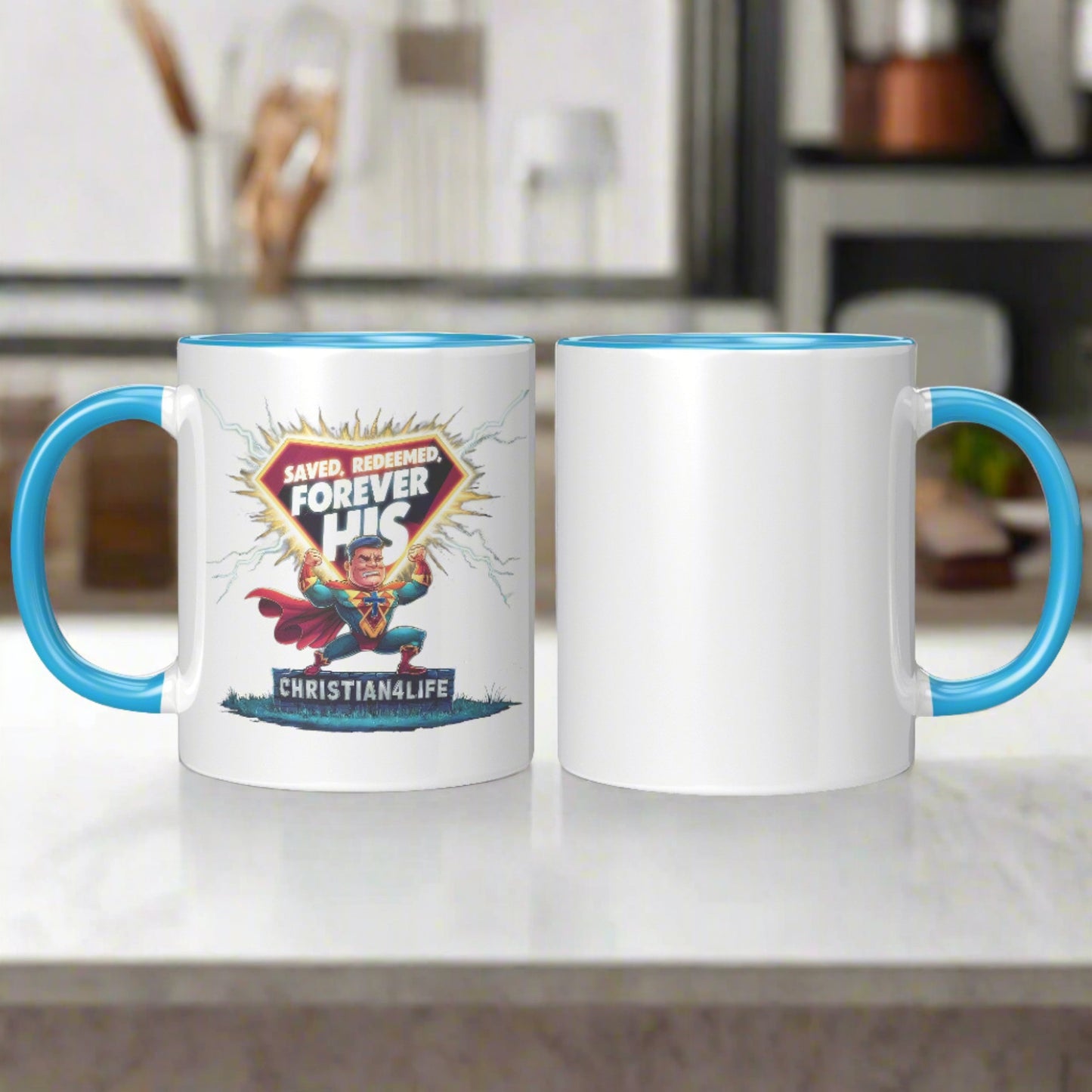 Christian ’Saved Redeemed forever His’ 11oz Mug in a variety of colors Christian Hero Mug - Mug