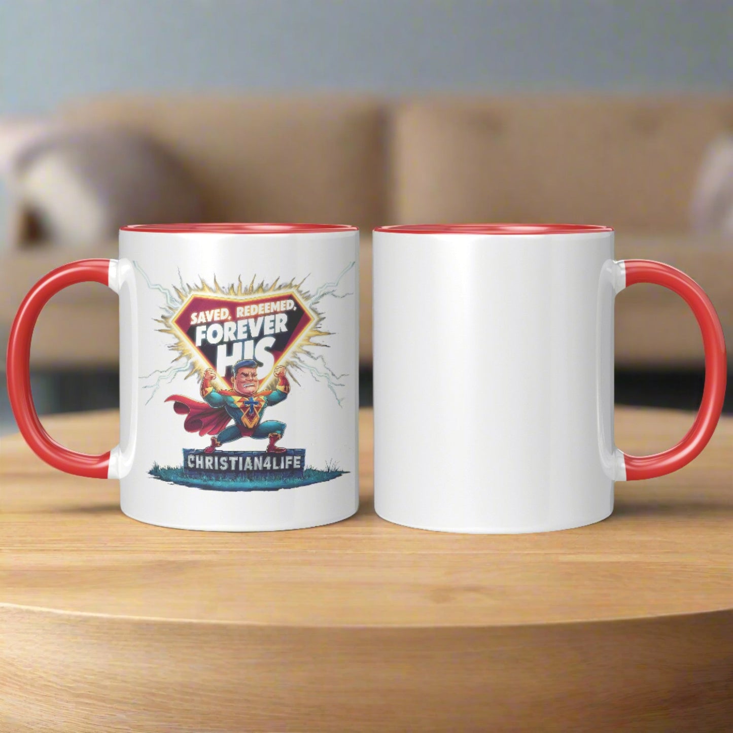 Christian ’Saved Redeemed forever His’ 11oz Mug in a variety of colors Christian Hero Mug - Mug