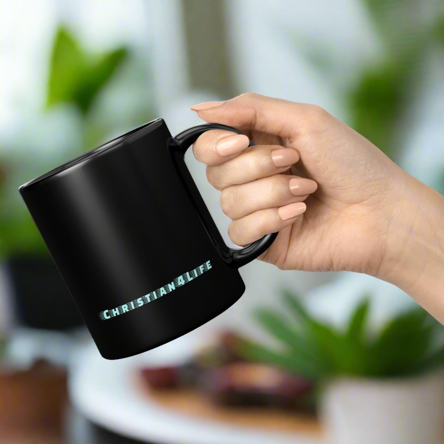 Christian4Life Superhero 11oz Black Mug - ’Man of God Hero to Me’ Christian Mug - Black - Mug