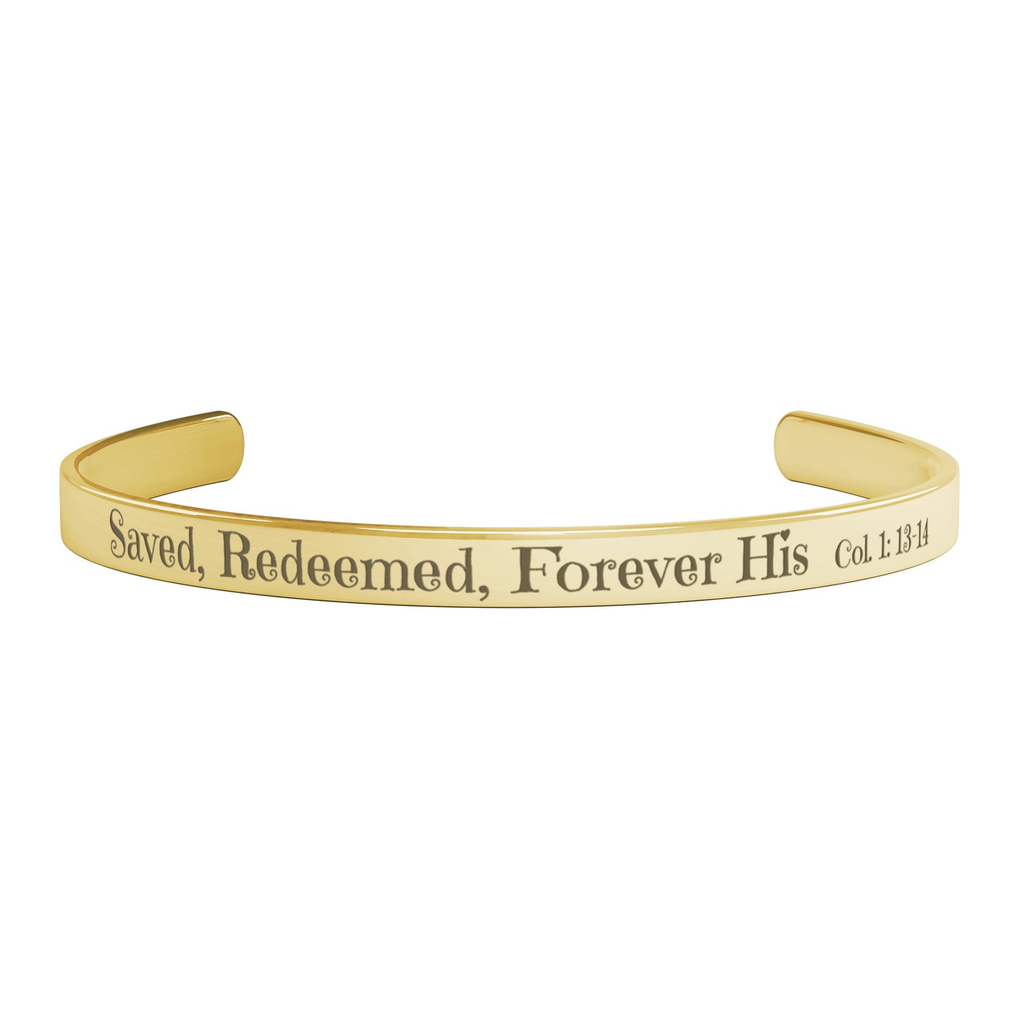 Christian cuff bracelet - ’Saved Redeemed Forever His’ - Jewelry