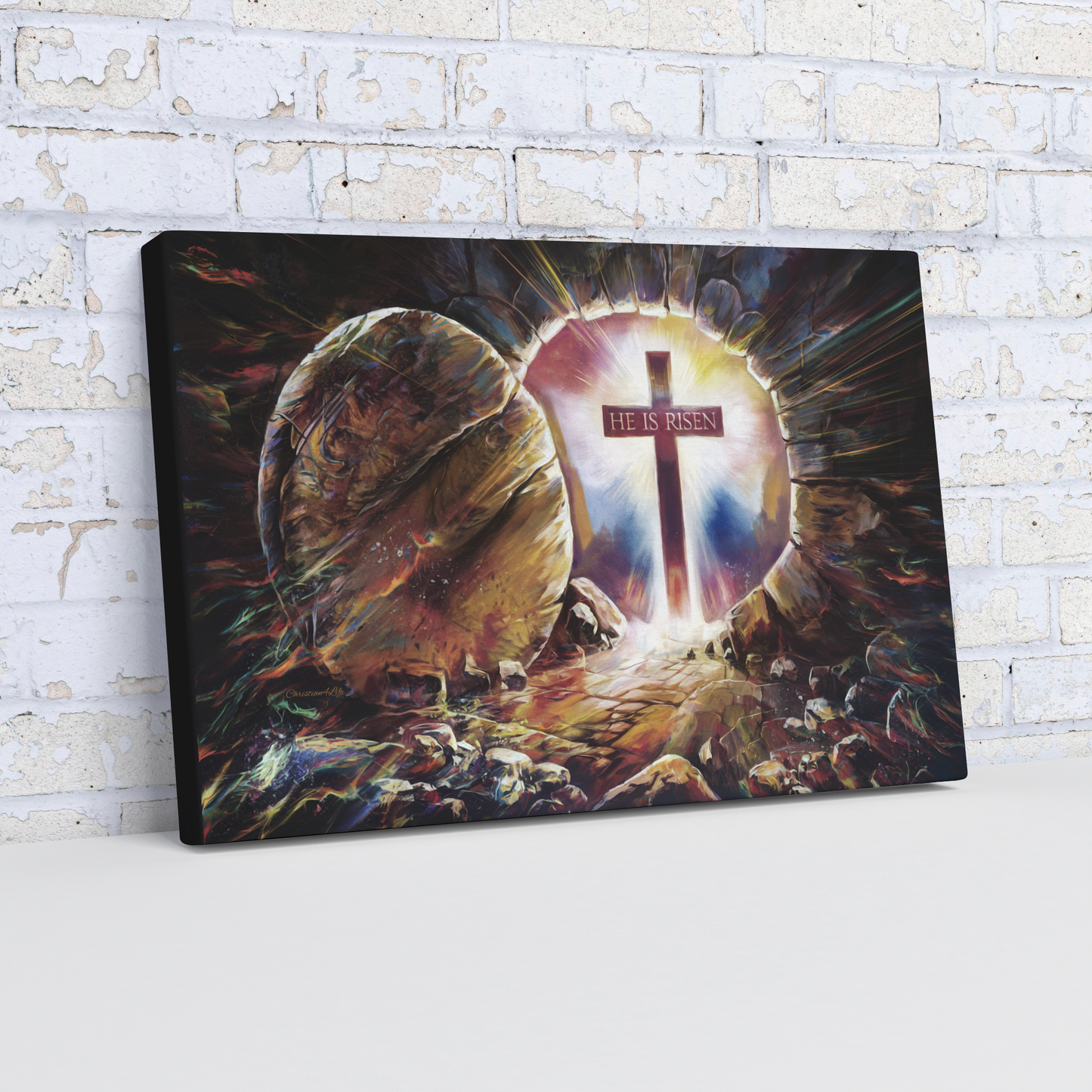 Colorful_He_is_Risen_Gallery_Wrapped_C_Angle_Wall_Mockup.png