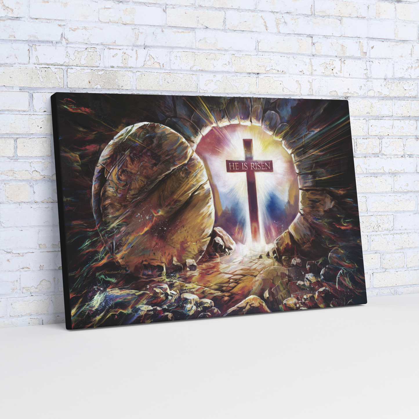 Colorful_He_is_Risen_Gallery_Wrapped_C_H_Angle_Wall_Mockup.png